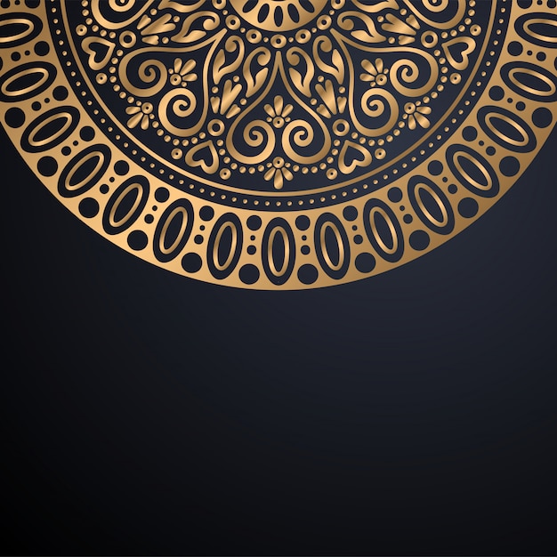 Luxury ornamental mandala design background in gold color vector