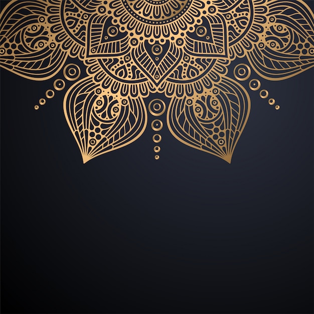 Luxury ornamental mandala design background in gold color vector