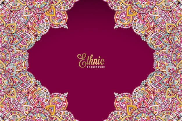 Luxury ornamental mandala design background in gold color vector