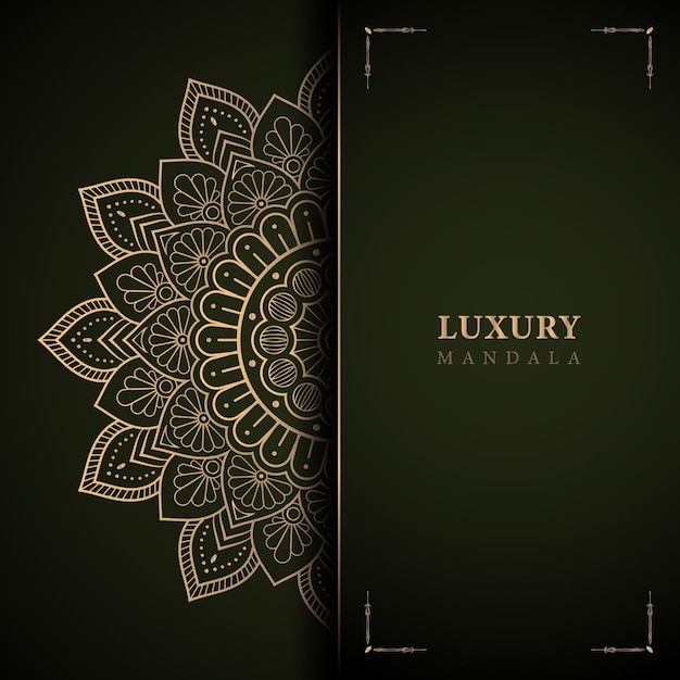 Luxury ornamental mandala design background in gold color vector