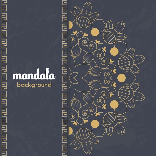 Luxury ornamental mandala design background in gold color vector