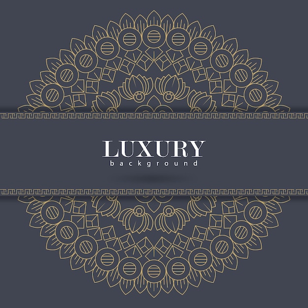 Luxury ornamental mandala design background in gold color vector