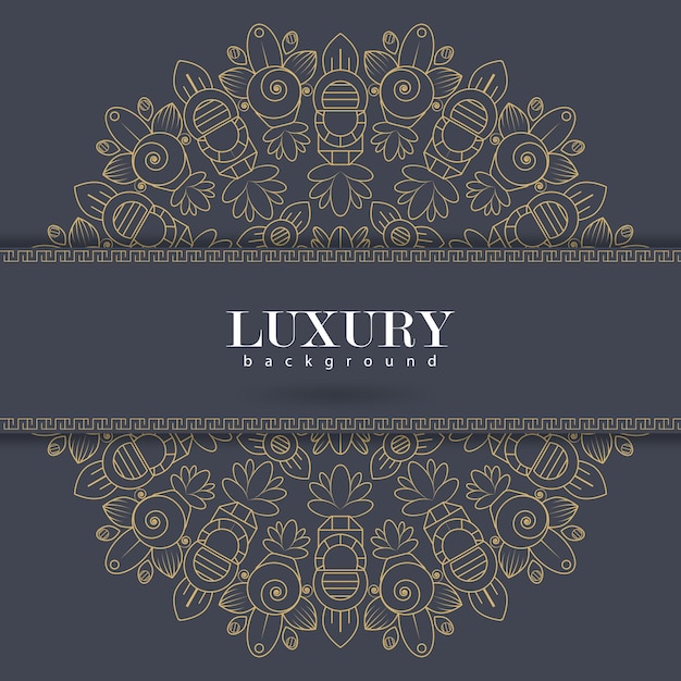 Luxury ornamental mandala design background in gold color vector