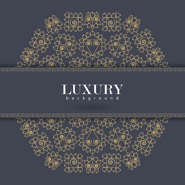 Luxury ornamental mandala design background in gold color vector