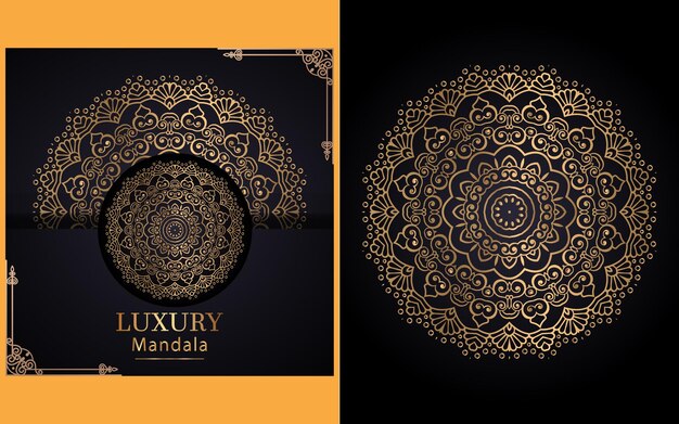 Sfondo di design mandala ornamentale di lusso in colore oro per te