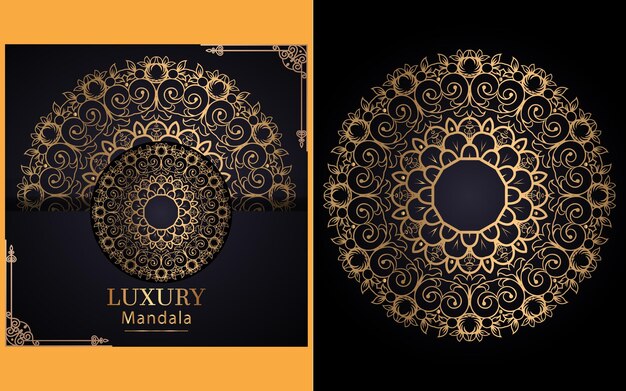 luxury ornamental mandala design background in gold color for yourself