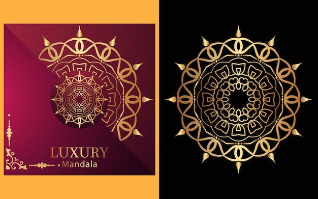 luxury ornamental mandala design background in gold color for yourself