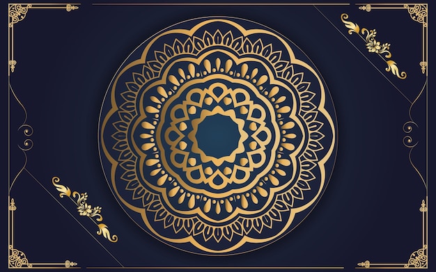 luxury ornamental mandala design background in gold color for yourself