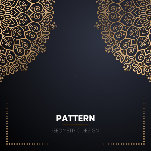 Luxury ornamental mandala design background in gold color  