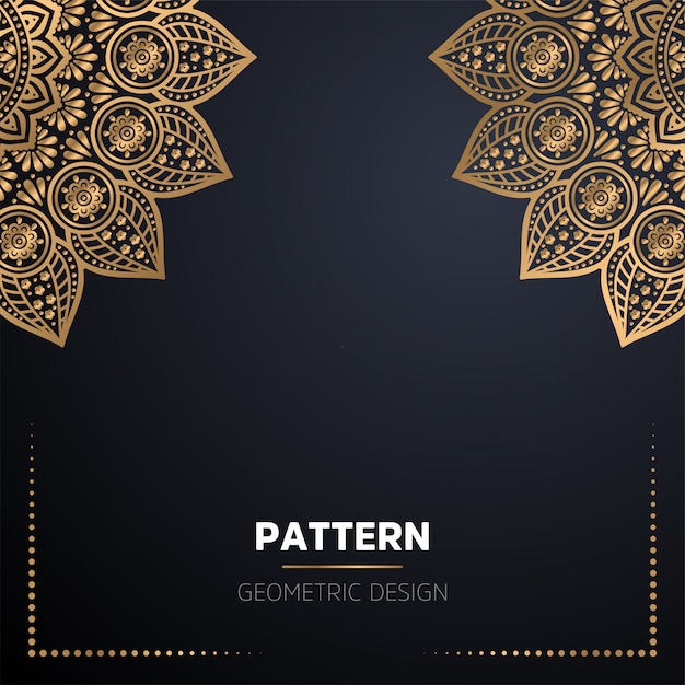 Luxury ornamental mandala design background in gold color