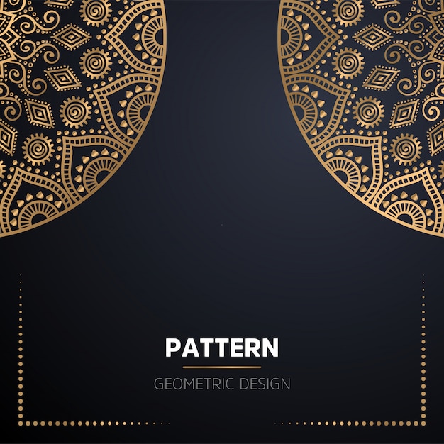 Luxury ornamental mandala design background in gold color