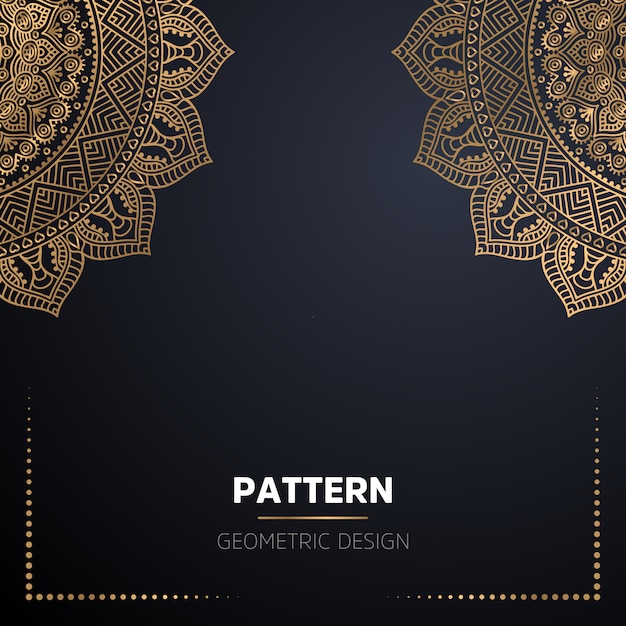 Luxury ornamental mandala design background in gold color