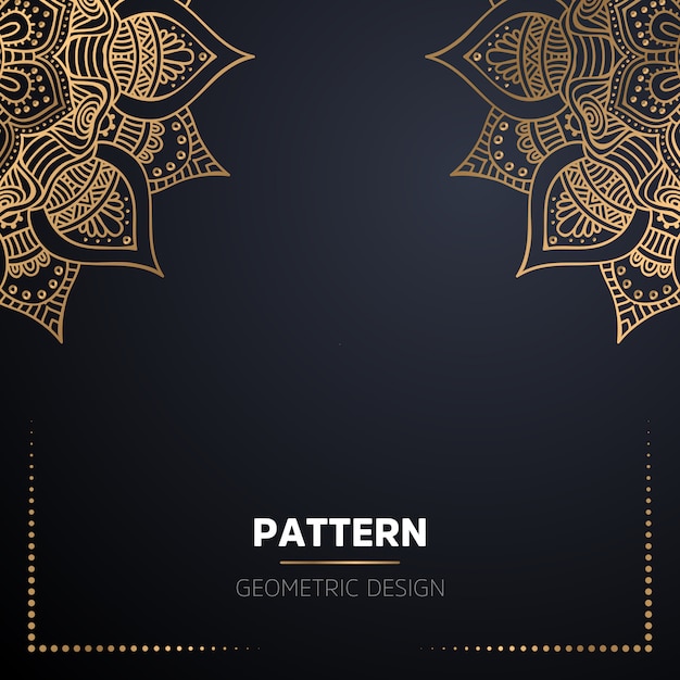 luxury ornamental mandala design background in gold color