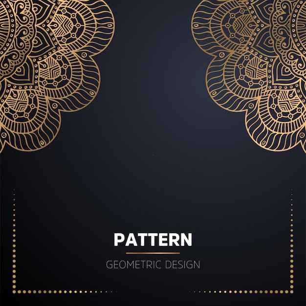 Luxury ornamental mandala design background in gold color