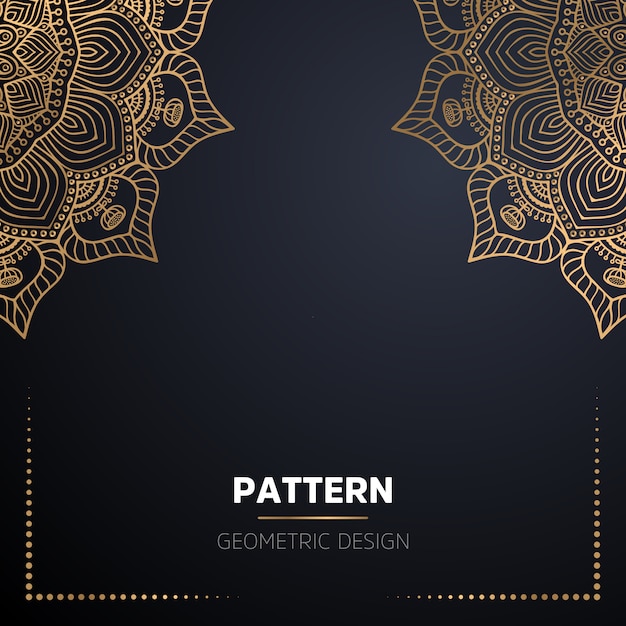 luxury ornamental mandala design background in gold color
