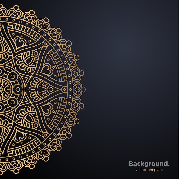 Luxury ornamental mandala design background in gold color