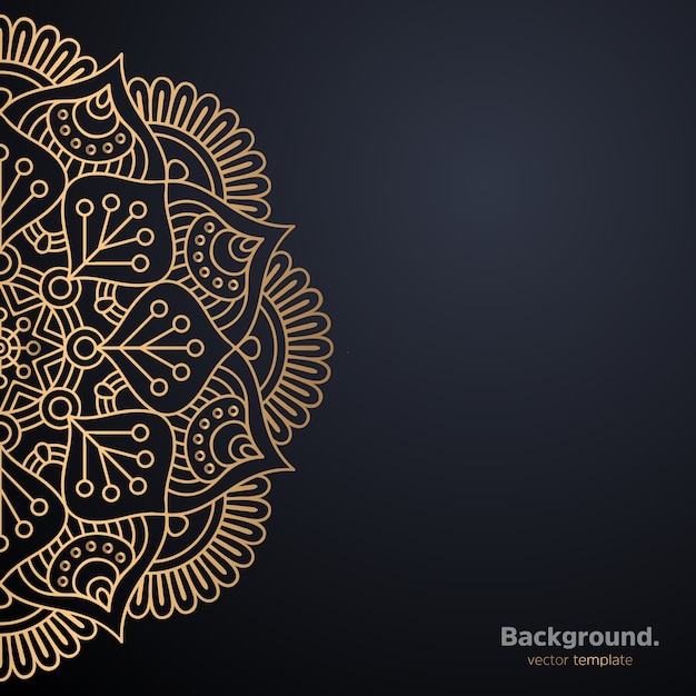 Luxury ornamental mandala design background in gold color