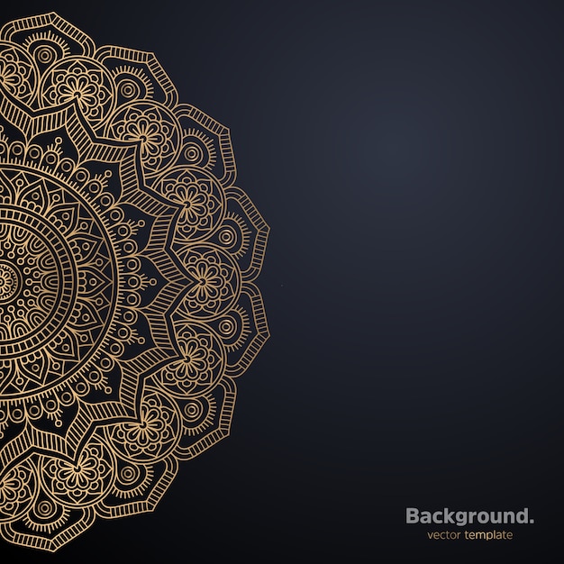 Luxury ornamental mandala design background in gold color