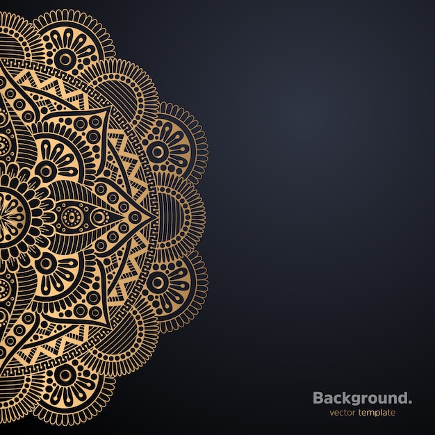 Luxury ornamental mandala design background in gold color