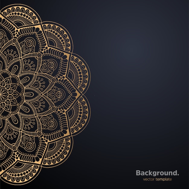 Luxury ornamental mandala design background in gold color