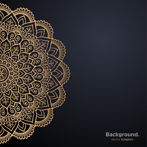 Luxury ornamental mandala design background in gold color