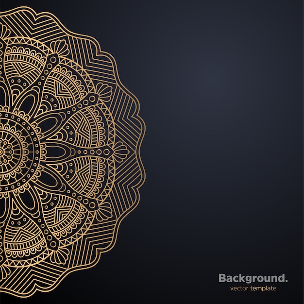 Luxury ornamental mandala design background in gold color