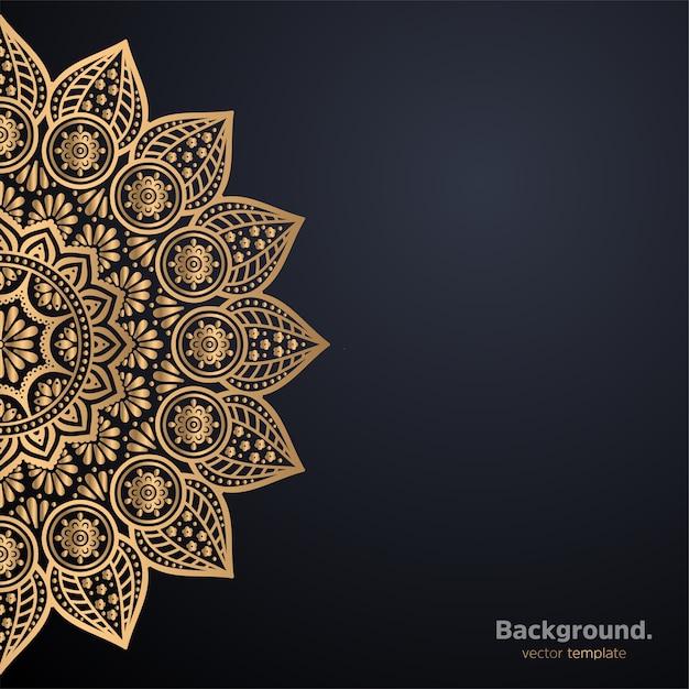 Luxury ornamental mandala design background in gold color