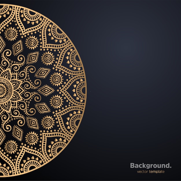 Luxury ornamental mandala design background in gold color