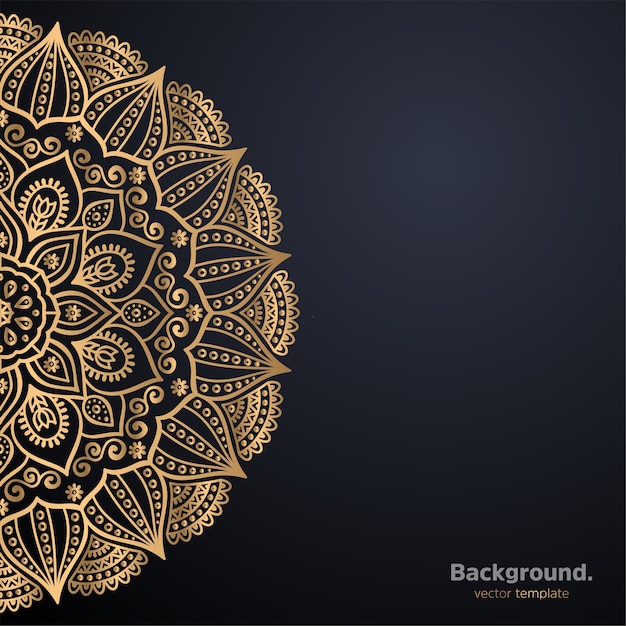 Luxury ornamental mandala design background in gold color