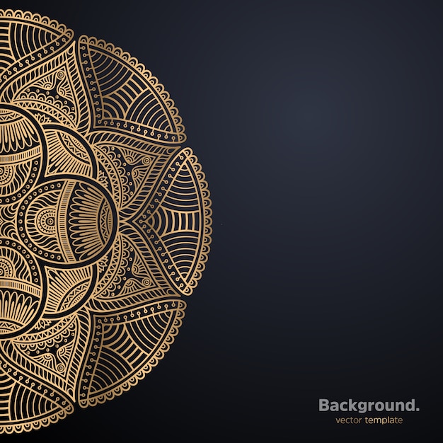 Luxury ornamental mandala design background in gold color