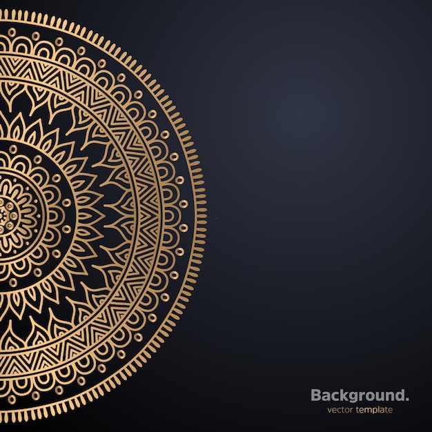 Luxury ornamental mandala design background in gold color