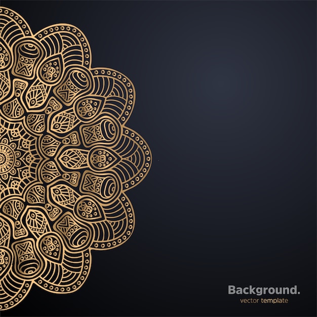 Luxury ornamental mandala design background in gold color