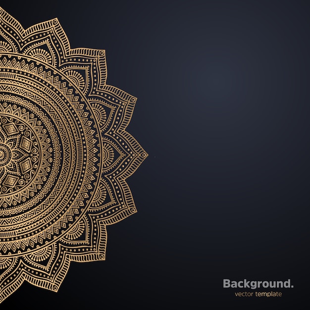 Luxury ornamental mandala design background in gold color