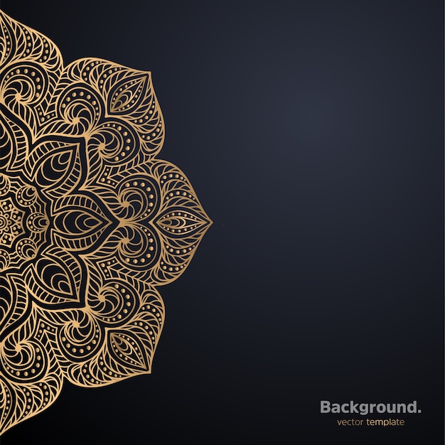 Luxury ornamental mandala design background in gold color