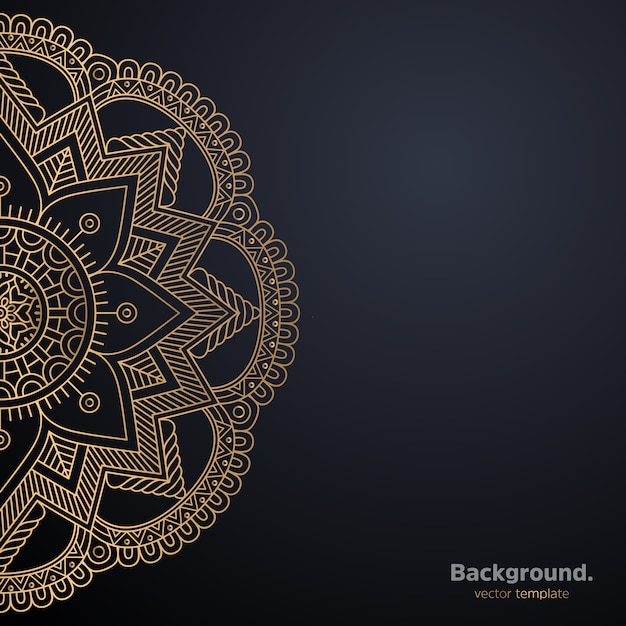 Luxury ornamental mandala design background in gold color