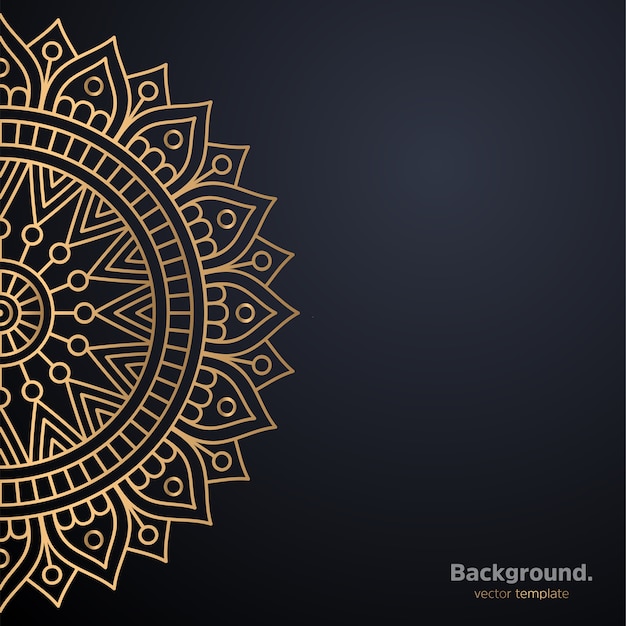 Luxury ornamental mandala design background in gold color