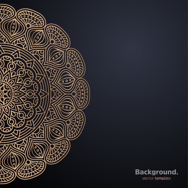 Luxury ornamental mandala design background in gold color