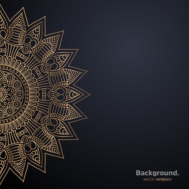 Luxury ornamental mandala design background in gold color