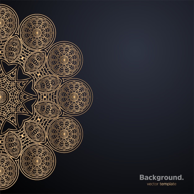 Luxury ornamental mandala design background in gold color