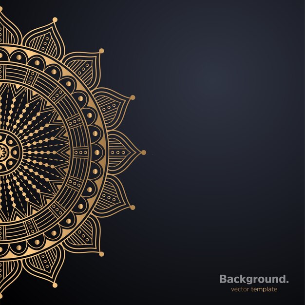 Vector luxury ornamental mandala design background in gold color