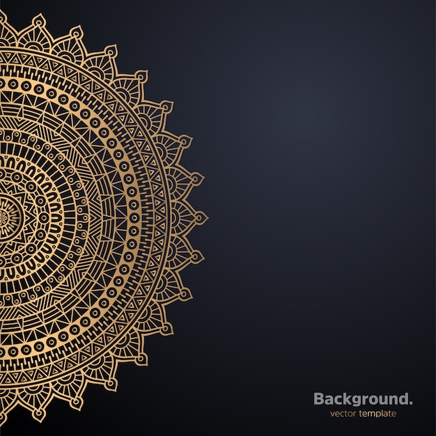 Vector luxury ornamental mandala design background in gold color