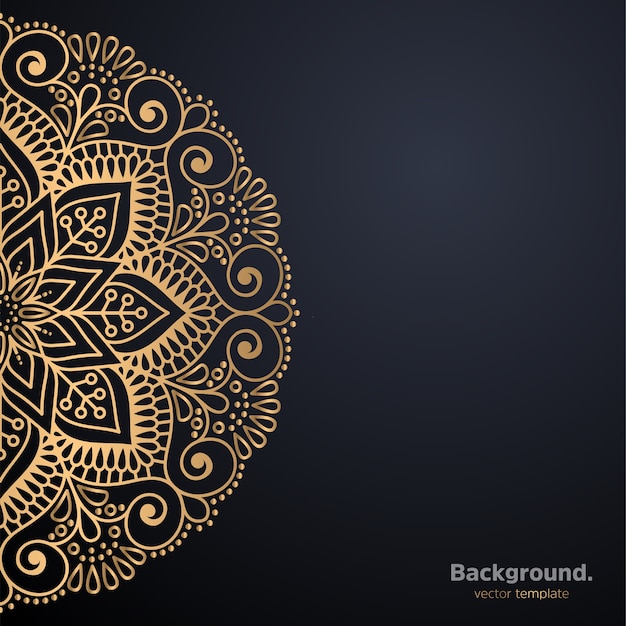 Luxury ornamental mandala design background in gold color