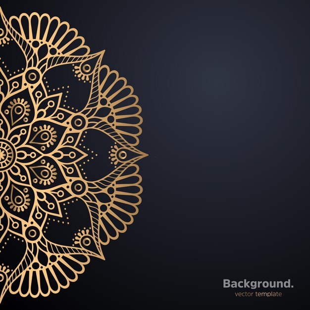 Luxury ornamental mandala design background in gold color