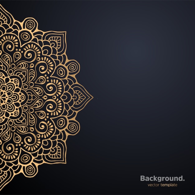 Luxury ornamental mandala design background in gold color