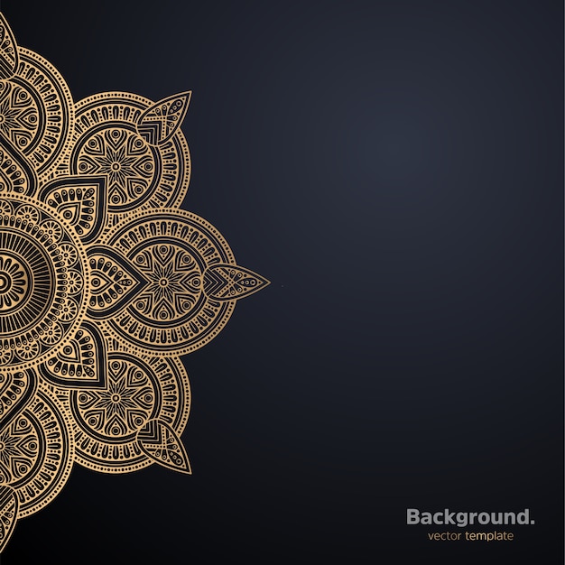 Vector luxury ornamental mandala design background in gold color