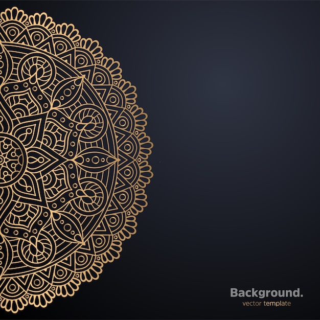 Luxury ornamental mandala design background in gold color