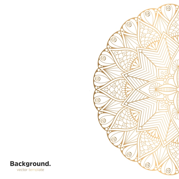 Luxury ornamental mandala design background in gold color