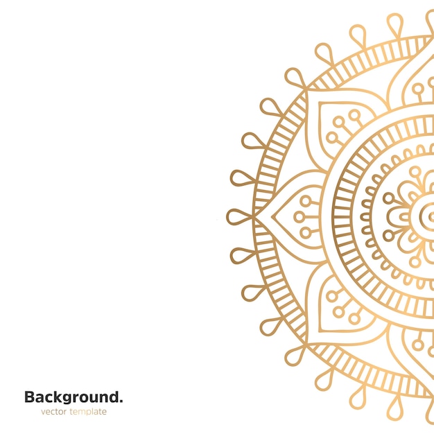 Vector luxury ornamental mandala design background in gold color