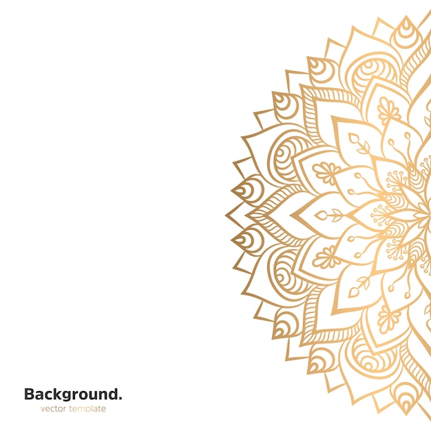 Luxury ornamental mandala design background in gold color