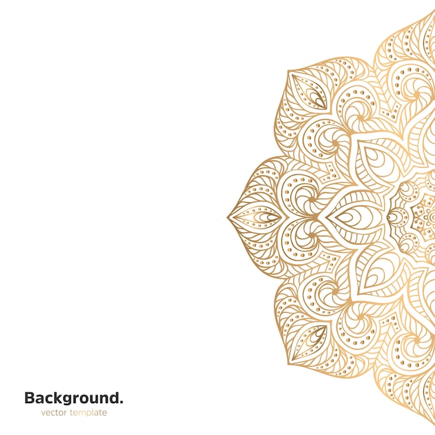 Luxury ornamental mandala design background in gold color